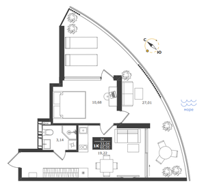 45,5 м², 1-комнатные апартаменты 16 896 640 ₽ - изображение 40