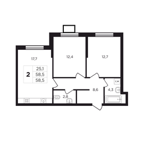 38,2 м², 2-комнатная квартира 1 999 999 ₽ - изображение 123