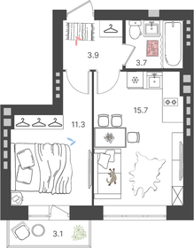 Квартира 35,5 м², 1-комнатная - изображение 1