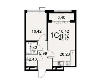 43,7 м², 1-комнатная квартира 7 429 000 ₽ - изображение 20