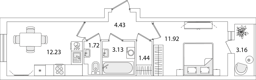 37,2 м², 1-комнатная квартира 9 098 972 ₽ - изображение 71