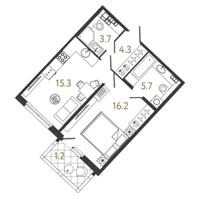 49,5 м², 1-комнатная квартира 19 390 000 ₽ - изображение 82