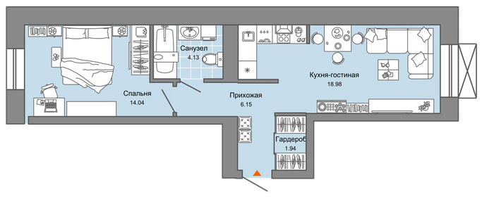 46 м², 2-комнатная квартира 5 821 560 ₽ - изображение 10