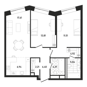 65,9 м², 2-комнатная квартира 47 000 000 ₽ - изображение 136