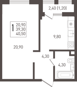 37,1 м², 1-комнатная квартира 5 400 000 ₽ - изображение 53