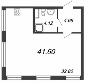 Квартира 41,8 м², студия - изображение 1