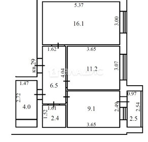 49,5 м², 2-комнатная квартира 3 613 500 ₽ - изображение 10