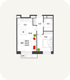 45,2 м², 2-комнатная квартира 9 063 057 ₽ - изображение 15