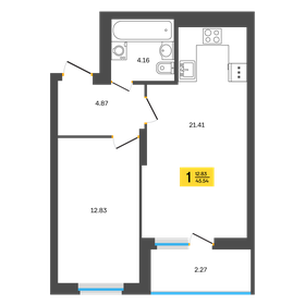 59 м², 2-комнатная квартира 6 500 000 ₽ - изображение 20