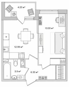 Квартира 40,8 м², 1-комнатная - изображение 1