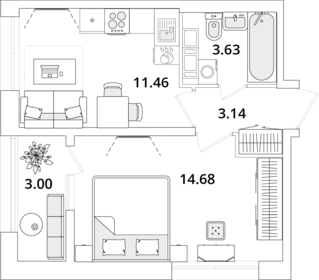 34 м², 1-комнатная квартира 8 500 000 ₽ - изображение 87