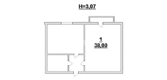 Квартира 38 м², 1-комнатные - изображение 1