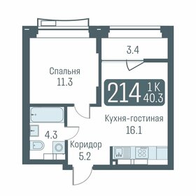 Квартира 38,6 м², 2-комнатная - изображение 1