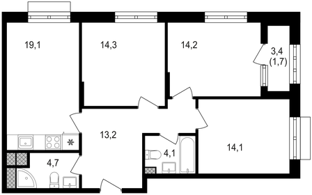 83,3 м², 3-комнатная квартира 26 656 000 ₽ - изображение 27