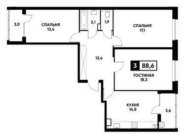 114 м², 3-комнатная квартира 9 500 000 ₽ - изображение 64