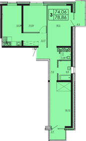 82,6 м², 3-комнатная квартира 7 430 400 ₽ - изображение 60