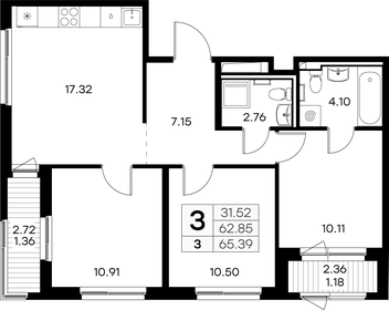 114,6 м², 4-комнатная квартира 19 827 530 ₽ - изображение 13