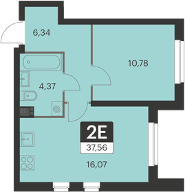 Квартира 37,6 м², 1-комнатная - изображение 1