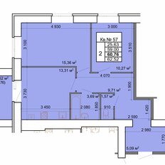 Квартира 60,8 м², 2-комнатная - изображение 2