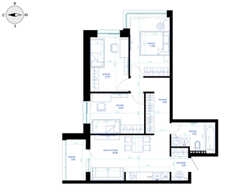 70,3 м², 1-комнатная квартира 9 768 920 ₽ - изображение 50