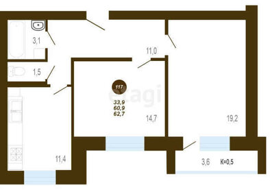 61,3 м², 2-комнатная квартира 4 873 000 ₽ - изображение 24