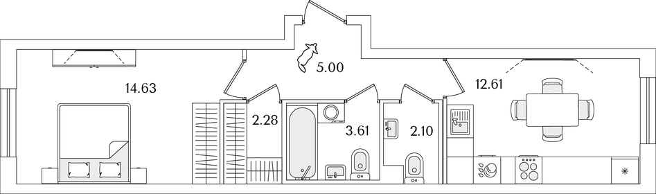 40,1 м², 1-комнатная квартира 8 782 859 ₽ - изображение 30