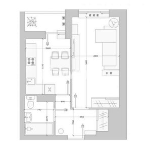 Квартира 33 м², 1-комнатная - изображение 2