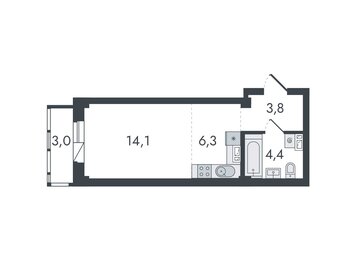 Квартира 31,6 м², студия - изображение 1