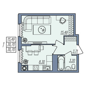 31,1 м², 1-комнатная квартира 3 048 780 ₽ - изображение 29