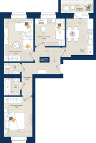 Квартира 62,7 м², 3-комнатная - изображение 1