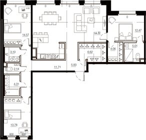 Квартира 127,9 м², 3-комнатная - изображение 1