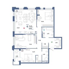 Квартира 114,3 м², 4-комнатная - изображение 2