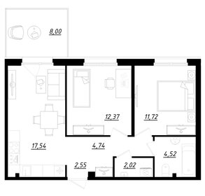 56,6 м², 2-комнатная квартира 8 473 020 ₽ - изображение 19