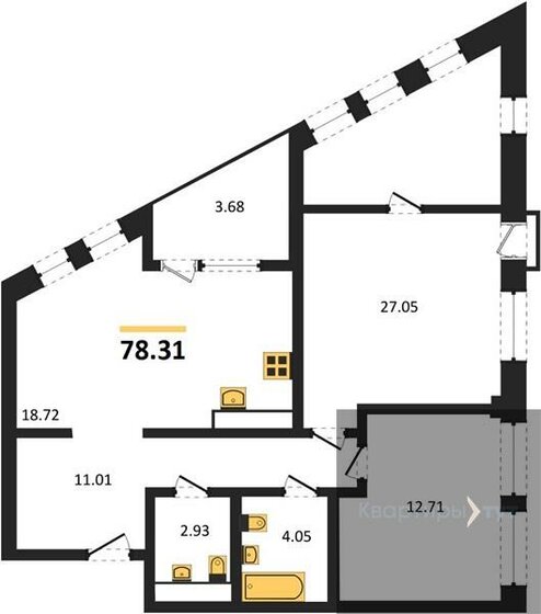78,3 м², 2-комнатная квартира 12 006 163 ₽ - изображение 1