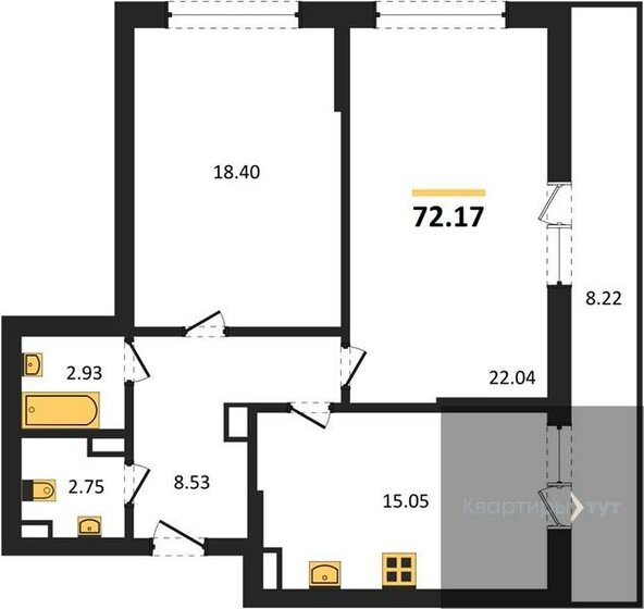 72,2 м², 2-комнатная квартира 9 677 997 ₽ - изображение 1