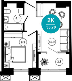 64 м², 2-комнатная квартира 13 000 000 ₽ - изображение 115