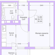 Квартира 31,1 м², 1-комнатная - изображение 2