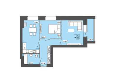 Квартира 58,1 м², 2-комнатная - изображение 1