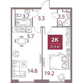 50,4 м², 2-комнатная квартира 32 392 080 ₽ - изображение 72