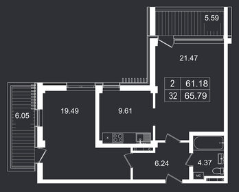 65,8 м², 2-комнатные апартаменты 17 330 138 ₽ - изображение 14
