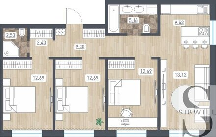 70,4 м², 4-комнатная квартира 5 990 000 ₽ - изображение 50