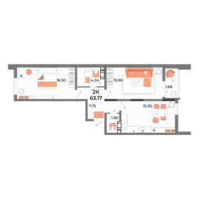 56 м², 2-комнатная квартира 13 000 000 ₽ - изображение 77