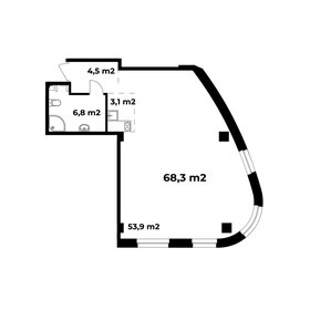 Квартира 68,3 м², 1-комнатные - изображение 1
