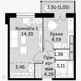 38,3 м², 1-комнатная квартира 4 950 000 ₽ - изображение 69