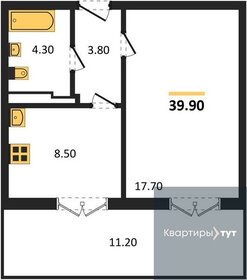 40,2 м², 1-комнатная квартира 4 600 000 ₽ - изображение 38