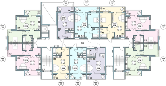 49,5 м², 2-комнатные апартаменты 7 900 201 ₽ - изображение 18