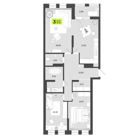 94,4 м², 3-комнатная квартира 16 400 000 ₽ - изображение 81