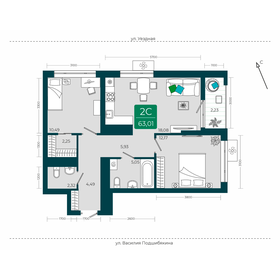 62,5 м², 2-комнатная квартира 8 000 000 ₽ - изображение 32