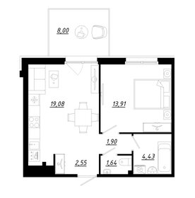 46,8 м², 1-комнатная квартира 6 638 363 ₽ - изображение 15