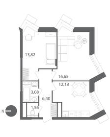 Квартира 53,7 м², 2-комнатная - изображение 1